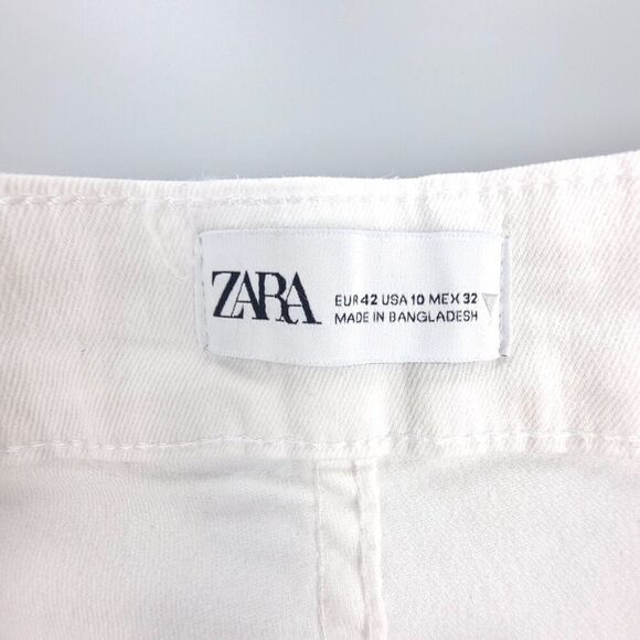 ZARA 90s Clean Girl High Rise Bootcut Flare Jeans 10 White Minimal Western Y2k - Picture 2 of 6